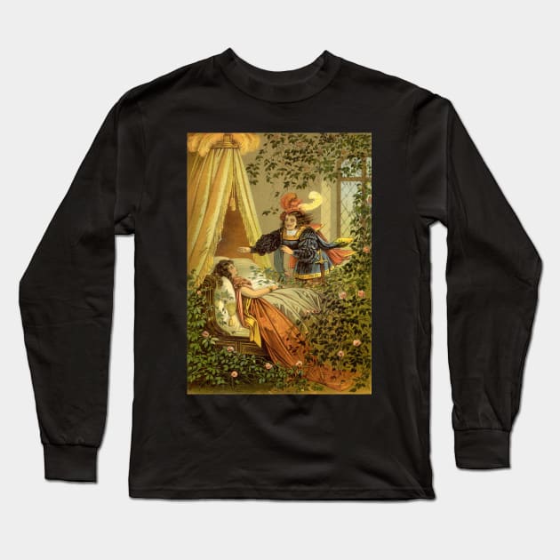 Vintage Fairy Tales, Sleeping Beauty by Carl Offterdinger Long Sleeve T-Shirt by MasterpieceCafe